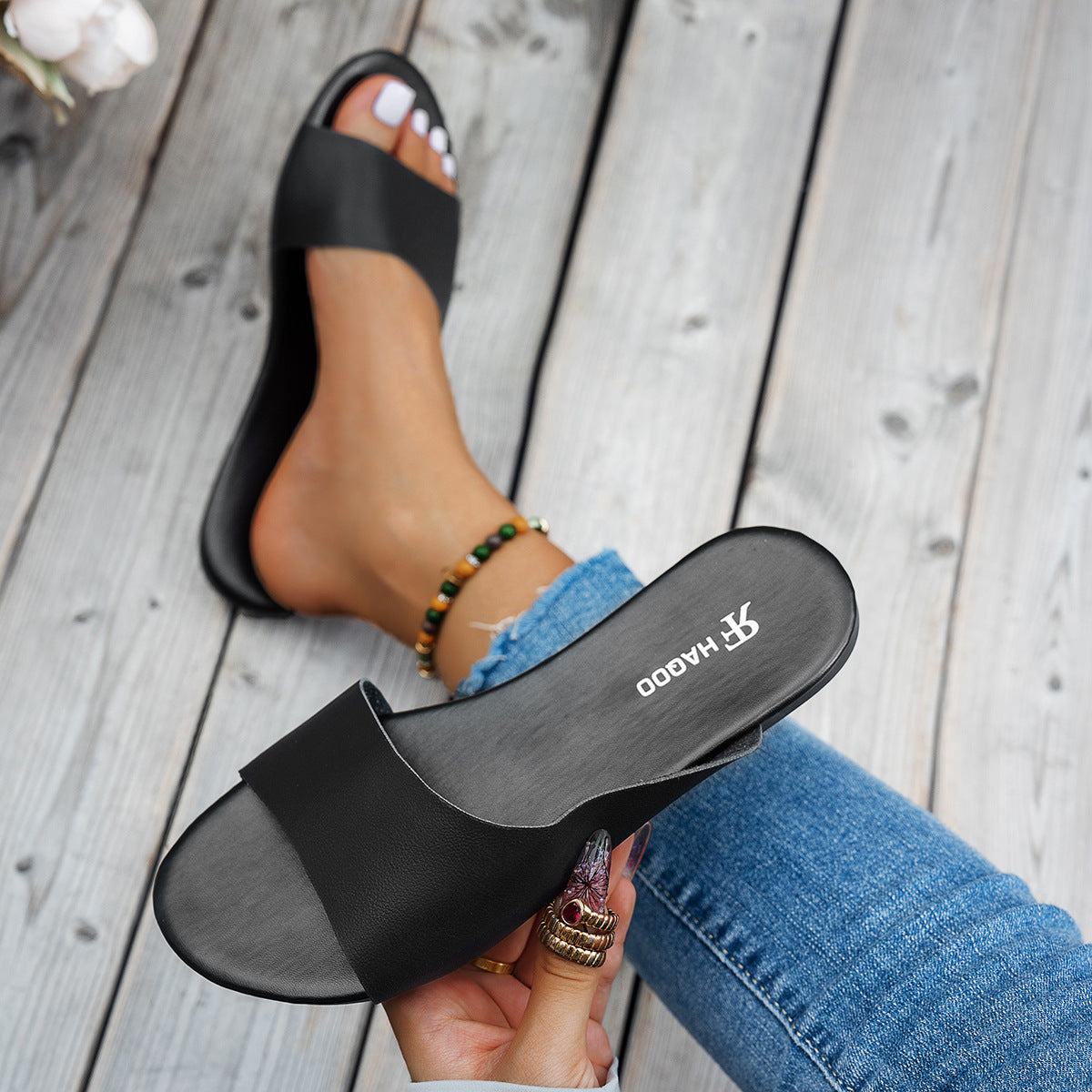 Fashion Fish Mouth Flat Slides Slippers Summer Seaside Vacation Beach Shoes For Women Sandals - BuzzMart