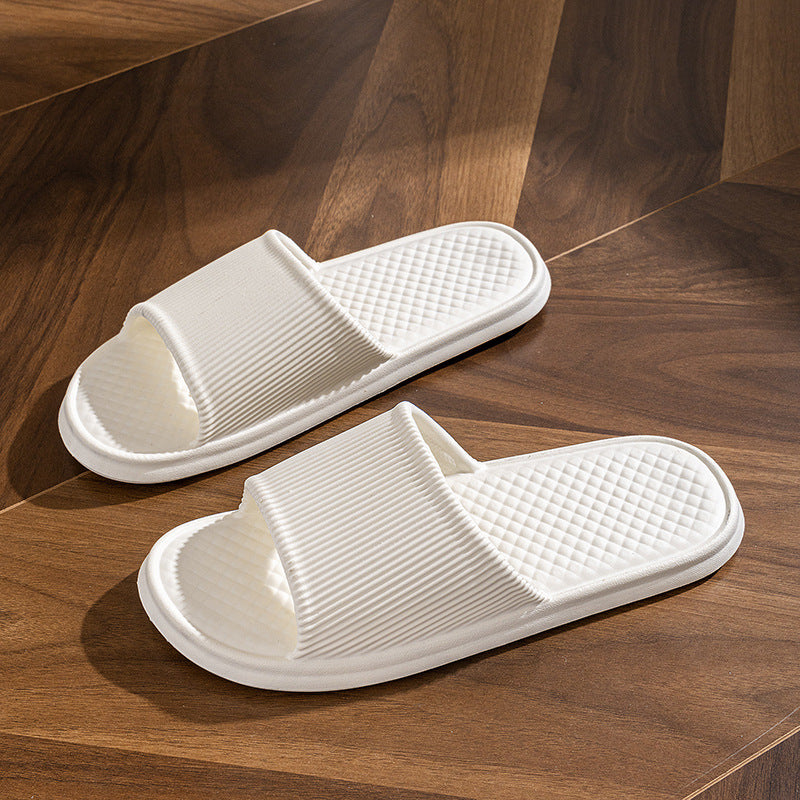 Summer Slipper Indoor House Shoes For Men Women Couples Solid Color Rhombus Striped Non-slip Bathroom Slippers - BuzzMart