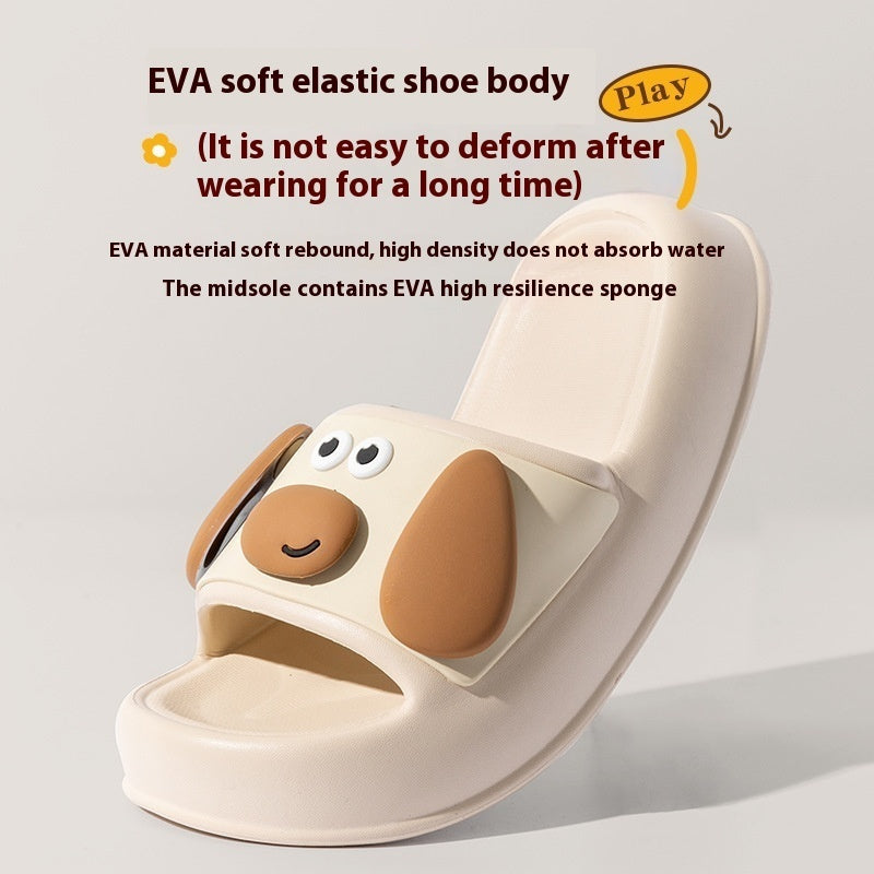 Cute Cartoon Dog Slippers Non-slip Floor Bathroom Slipper Summer Women's House Shoes - BuzzMart