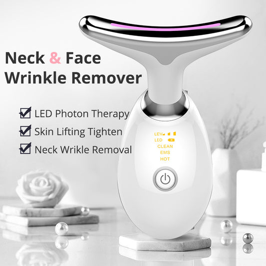 EMS Thermal Neck Lifting And Tighten Massager Electric Microcurrent Wrinkle Remover - BuzzMart