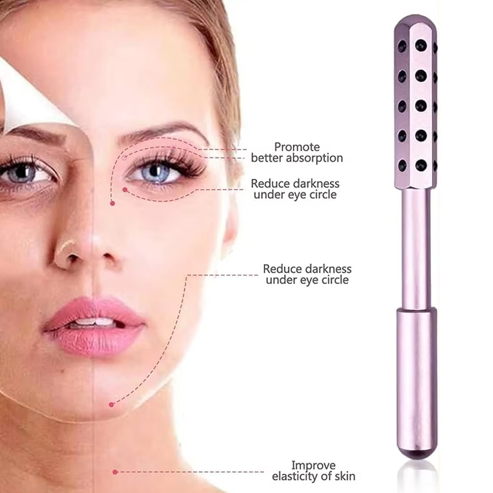 Massage beauty wand with germanium energy stones for contouring.