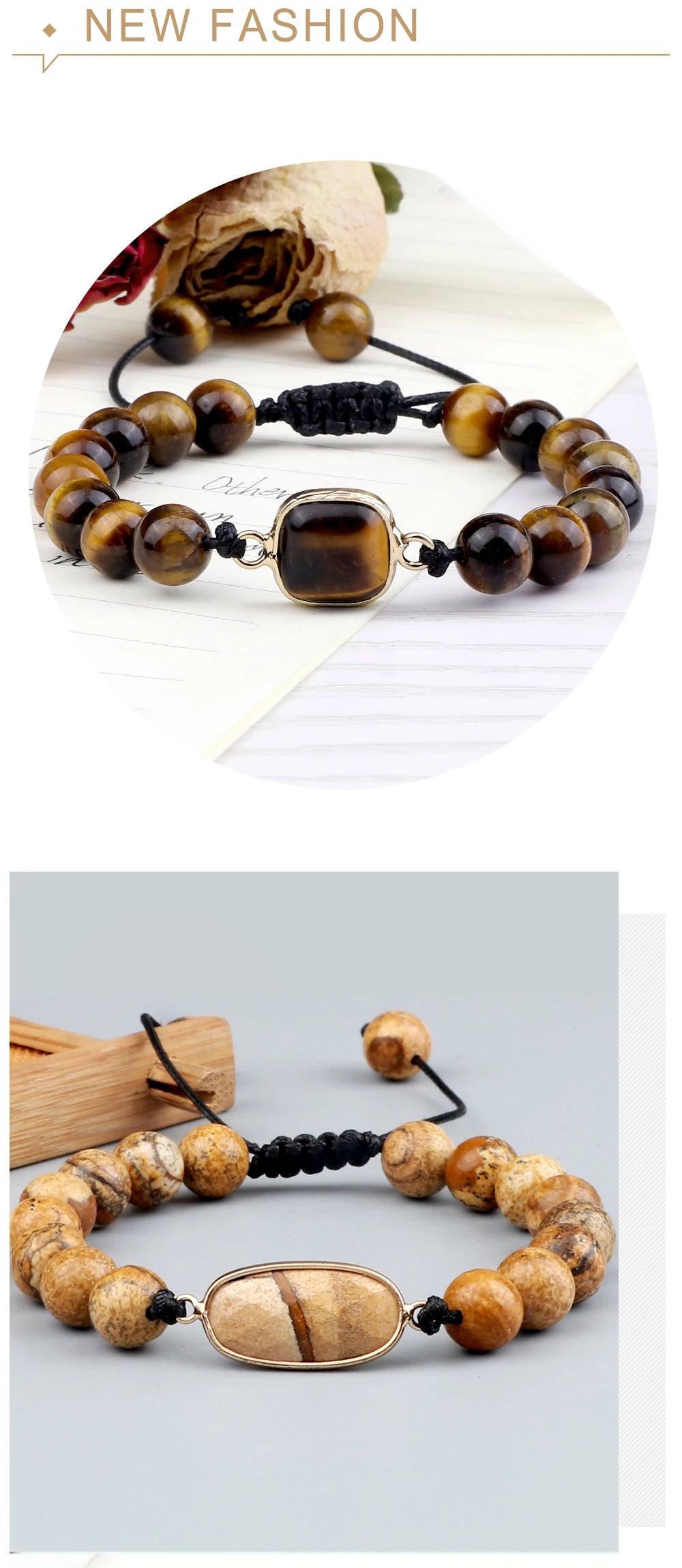 🔮 Handmade Tiger Eye Bracelet – 8mm Stone Gift Jewellery - BuzzMart