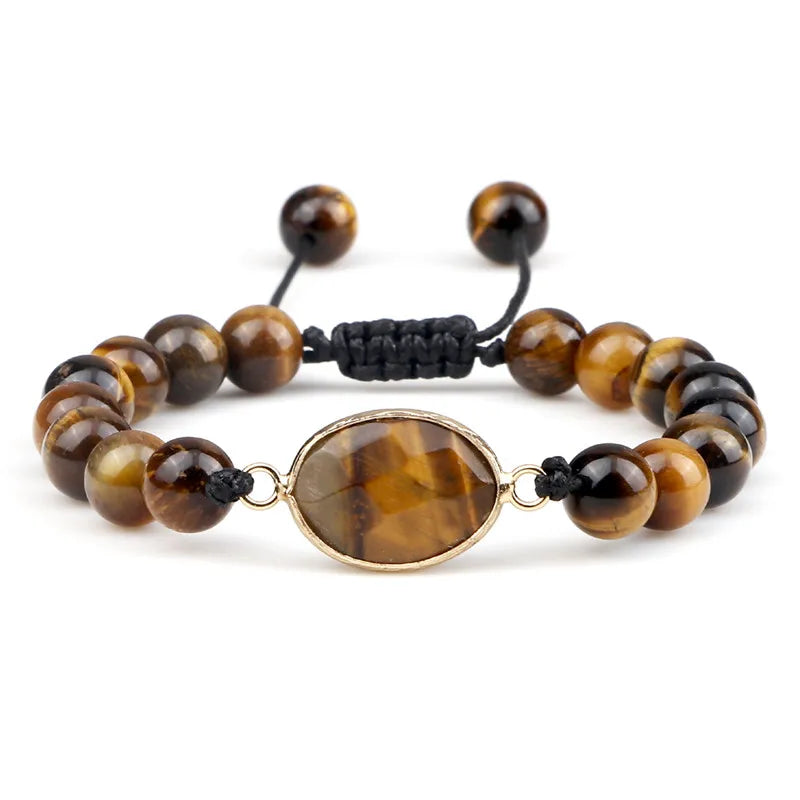 🔮 Handmade Tiger Eye Bracelet – 8mm Stone Gift Jewellery - BuzzMart