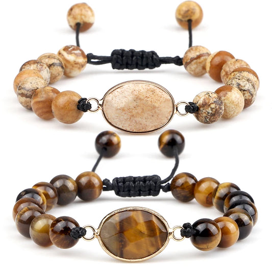 🔮 Handmade Tiger Eye Bracelet – 8mm Stone Gift Jewellery - BuzzMart