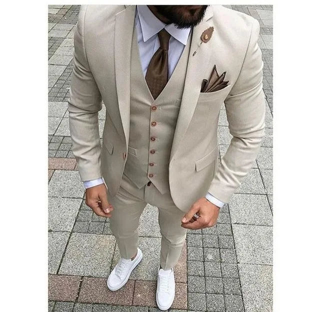Custom Malt 3-Piece Suit – Elegant Wedding & Party Wear - BuzzMart