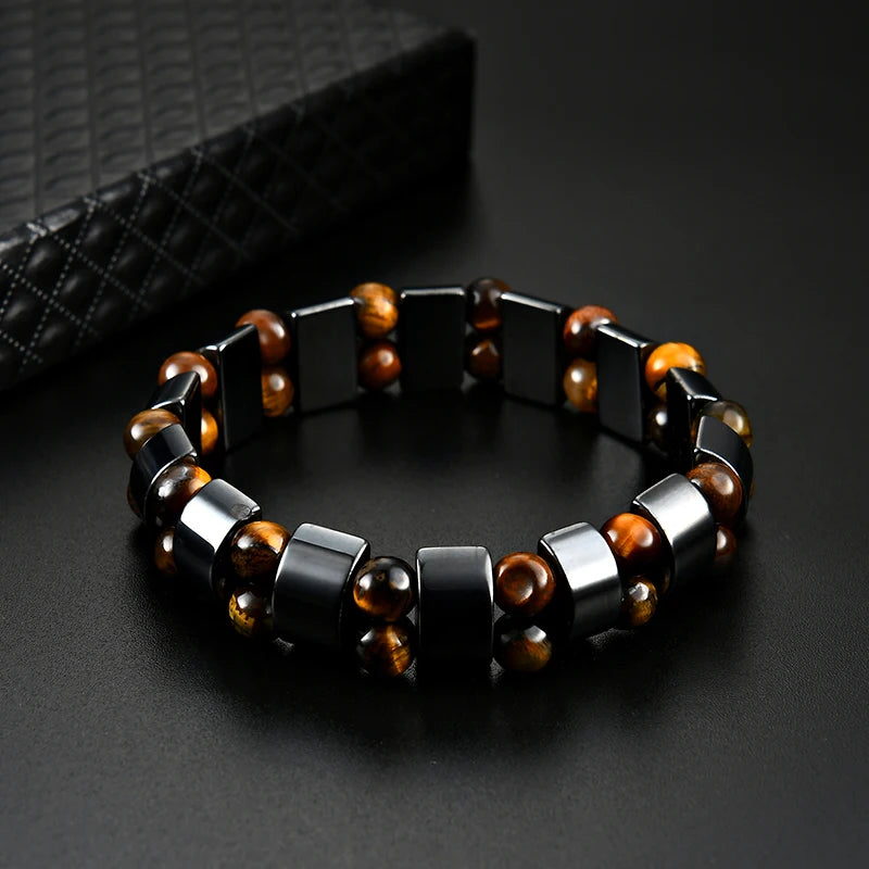 Handmade Tiger Eye & Hematite Bracelet – Healing Gift - BuzzMart