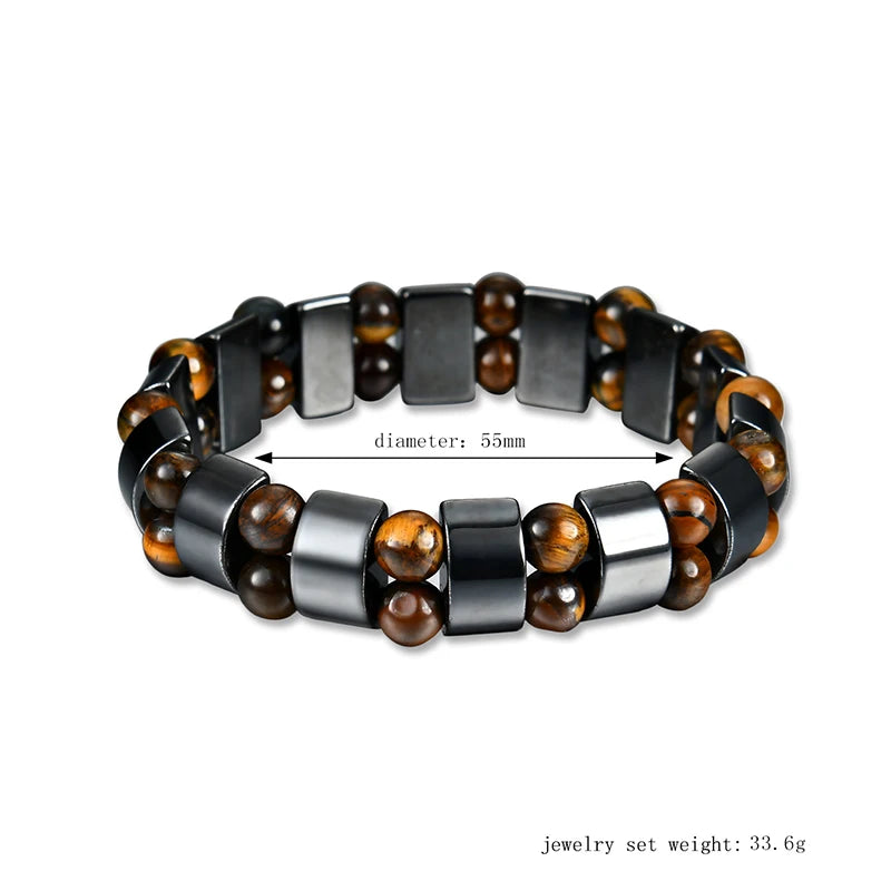 Handmade Tiger Eye & Hematite Bracelet – Healing Gift - BuzzMart