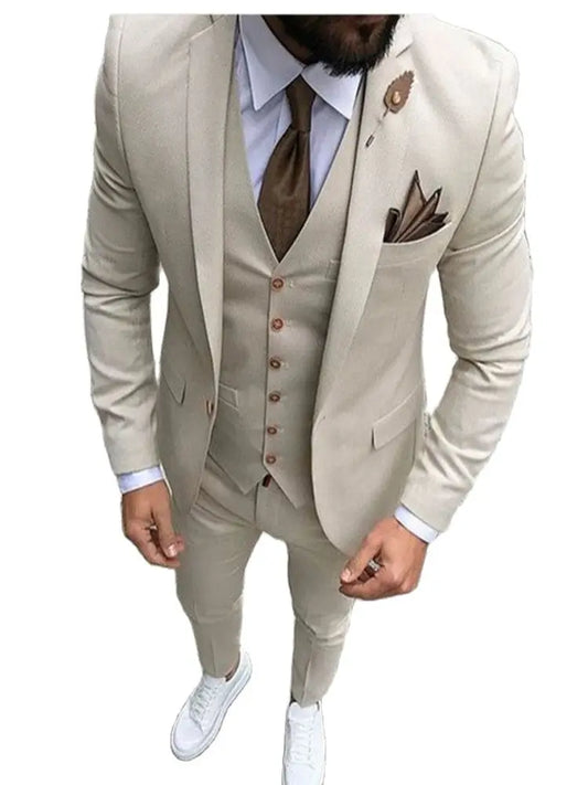 Custom Malt 3-Piece Suit – Elegant Wedding & Party Wear - BuzzMart