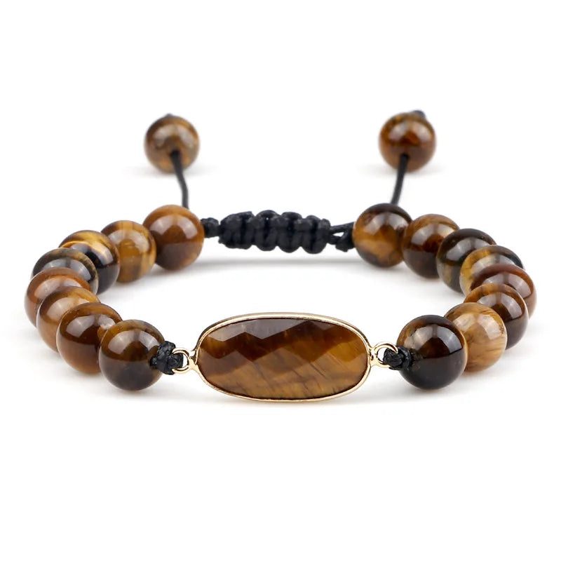 🔮 Handmade Tiger Eye Bracelet – 8mm Stone Gift Jewellery - BuzzMart
