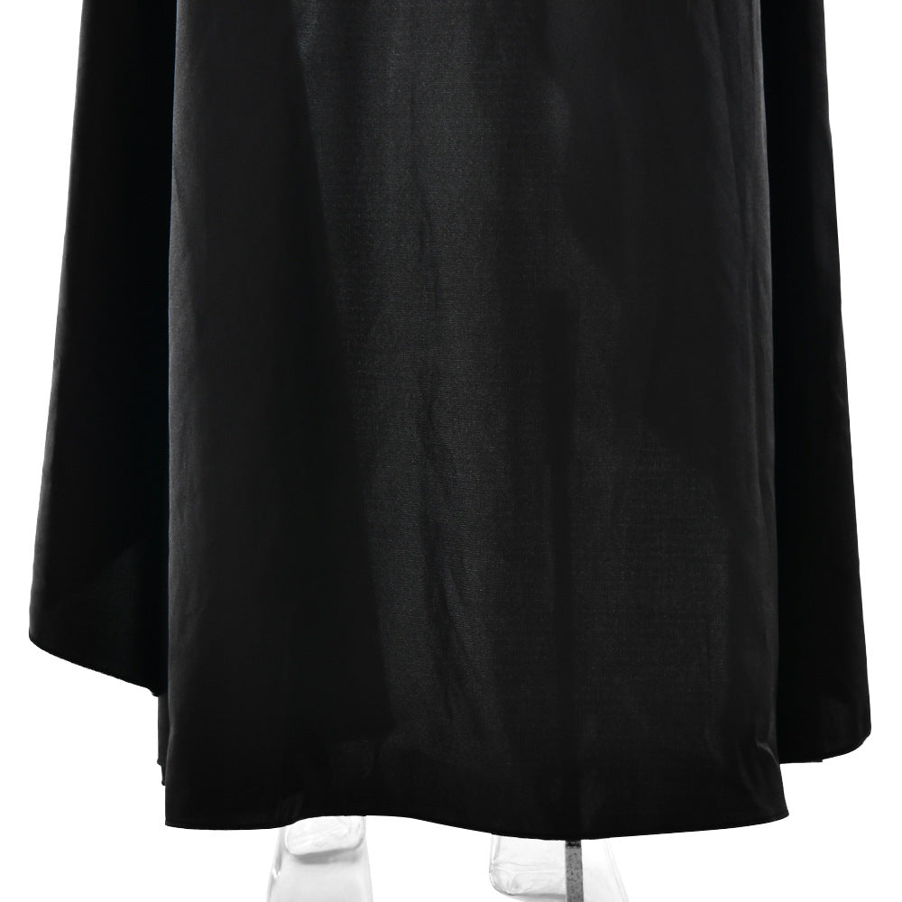Elegant Satin Ruffle Slit Dress – Trendy Summer Club-wear - BuzzMart