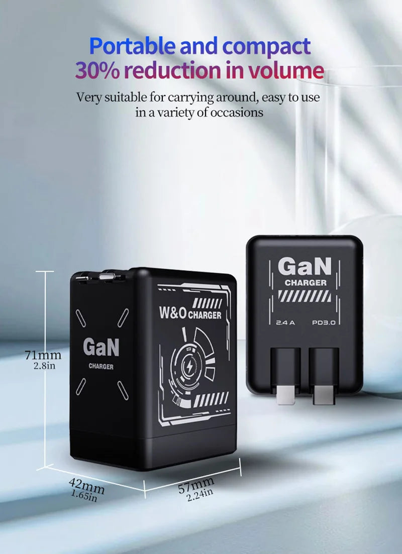 Sleek 120W GaN Charger with Retractable Cables – Fast! - BuzzMart