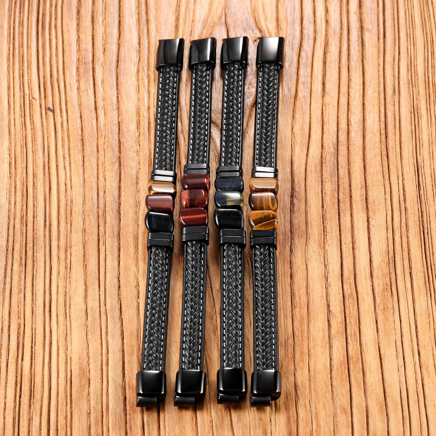 🔮 Tiger Eye Chakra Bracelet – Leather Energy Gift for Him - BuzzMart