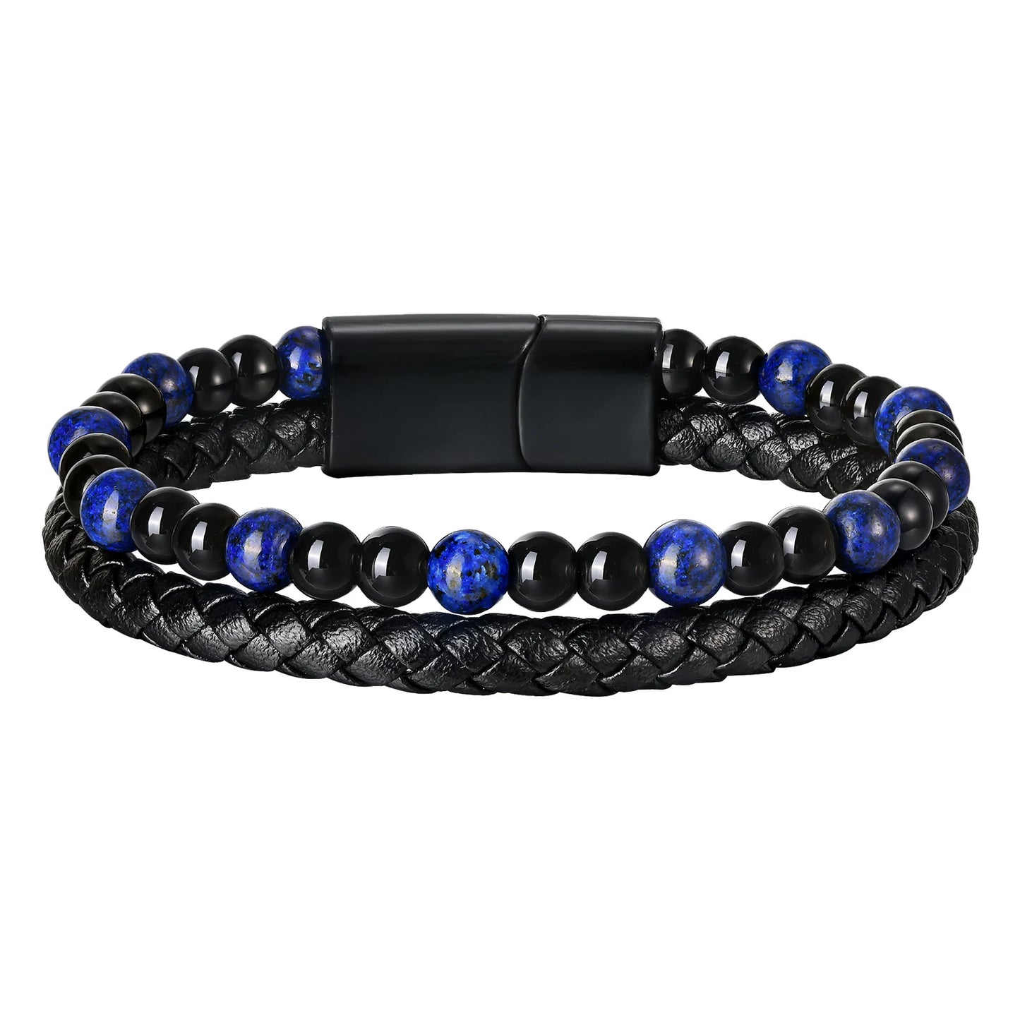 🎁 Bold Tiger Eye Bracelet – Leather Gift for Dad or Him - BuzzMart