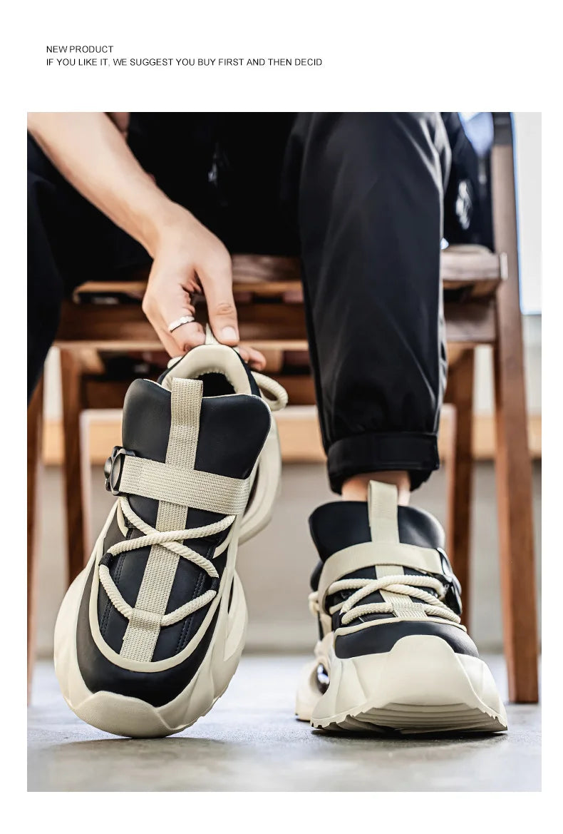 Men’s Chunky Sneakers – Breathable Mesh Casual Shoes 2025 - BuzzMart