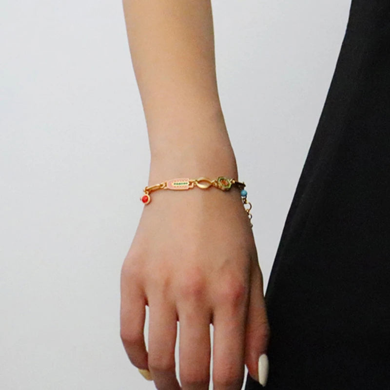 Modern Jewelry Elegant Temperament Multiple Colorful Enamle Chain Bracelets For Women Female Gifts Sweet Accessories Hot Sale - BuzzMart