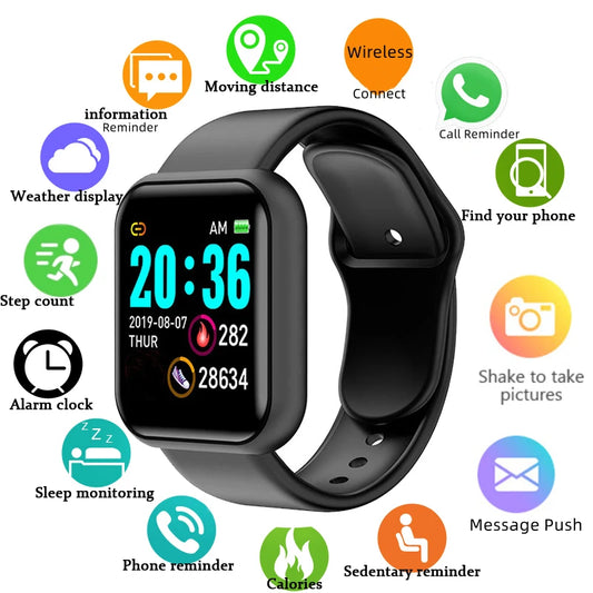 Multifunctional Smart Watch Men Women Bluetooth Connected Phone Music Player Fitness Sport Bracelet Sleep Monitor D13 Smartwatch - BuzzMart