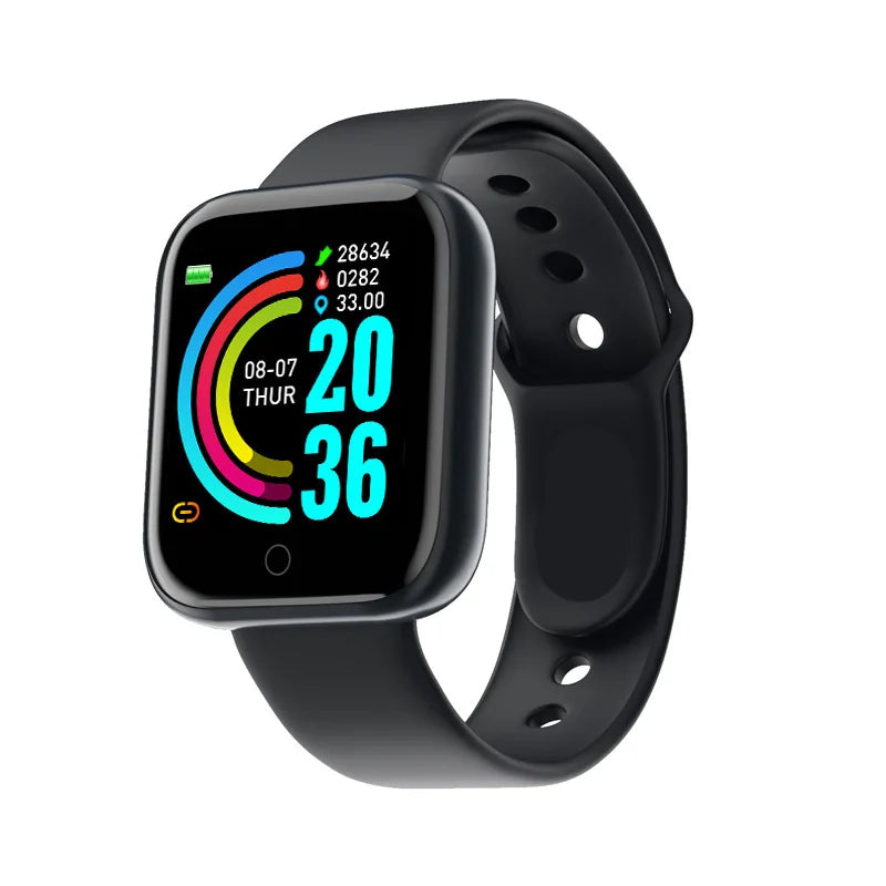 Y68 Smart Watch Men Women Heart Rate Oxygen Blood Pressure Monitoring Multi-Function Sleep Monitoring Smartwatch for Ios Android - BuzzMart