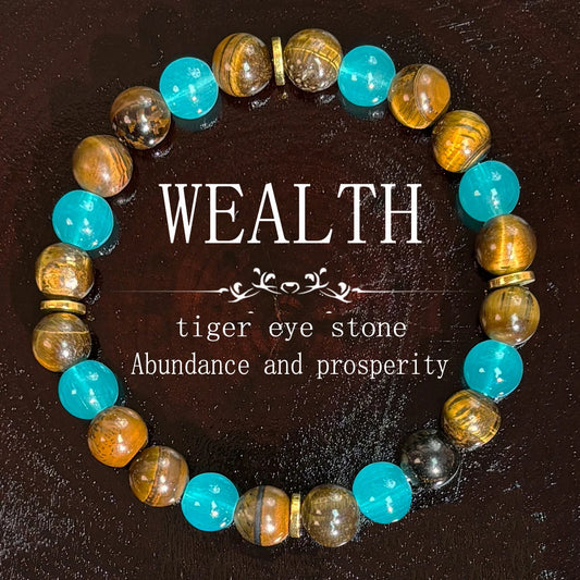 🌿 Boho Tiger Eye Bracelet – Vintage Abundance Energy Jewellery - BuzzMart