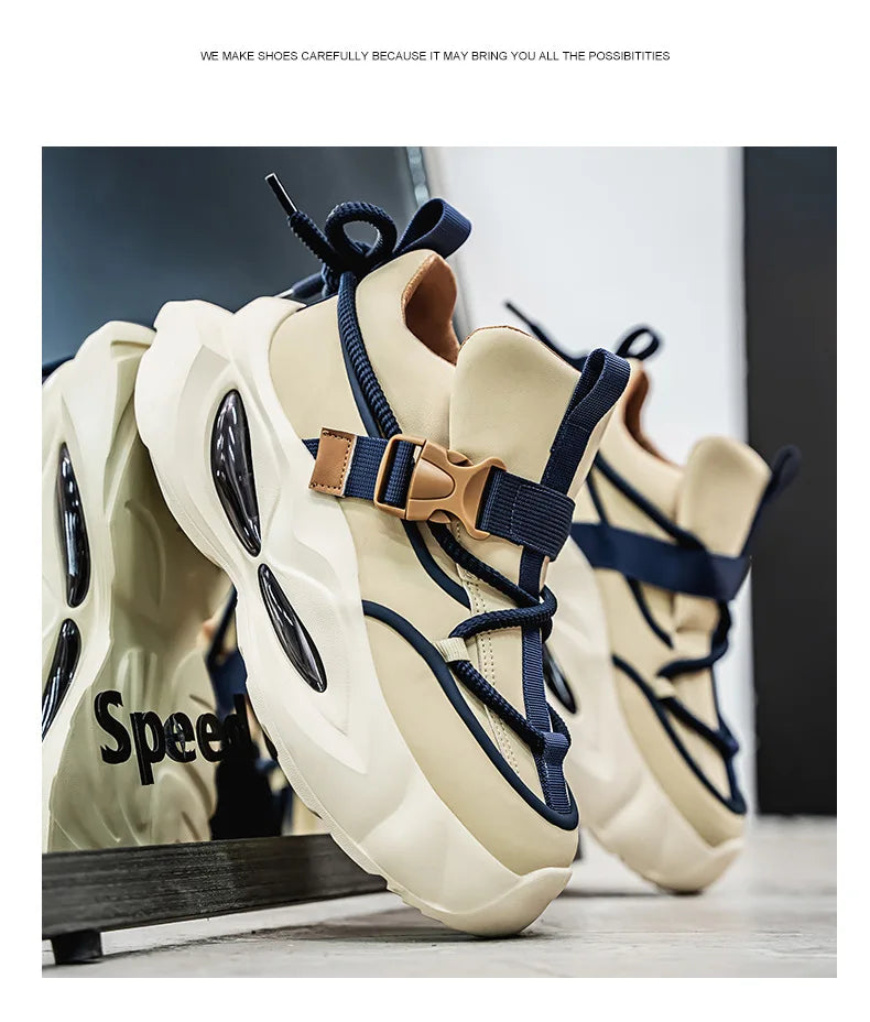 Men’s Chunky Sneakers – Breathable Mesh Casual Shoes 2025 - BuzzMart