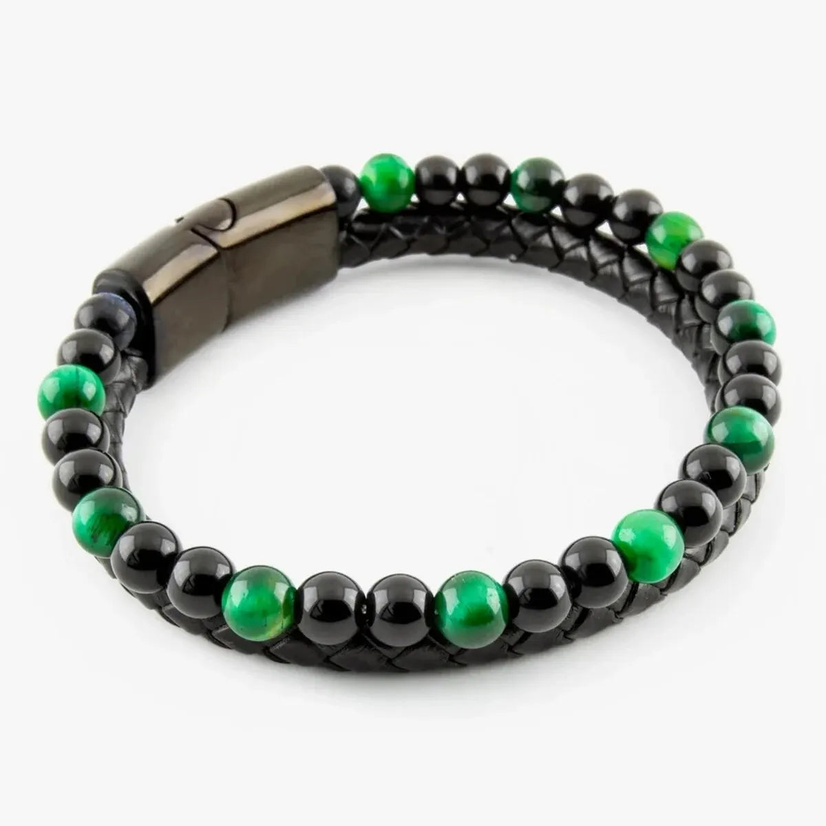 🔥 Tiger Eye & Lava Stone Bracelet – Steel Gift for Him/Her - BuzzMart