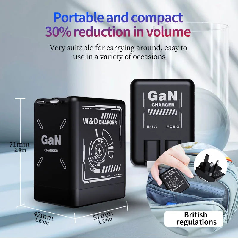 Trendy 20W GaN Fast Charger with Soft Silicone Cables - BuzzMart