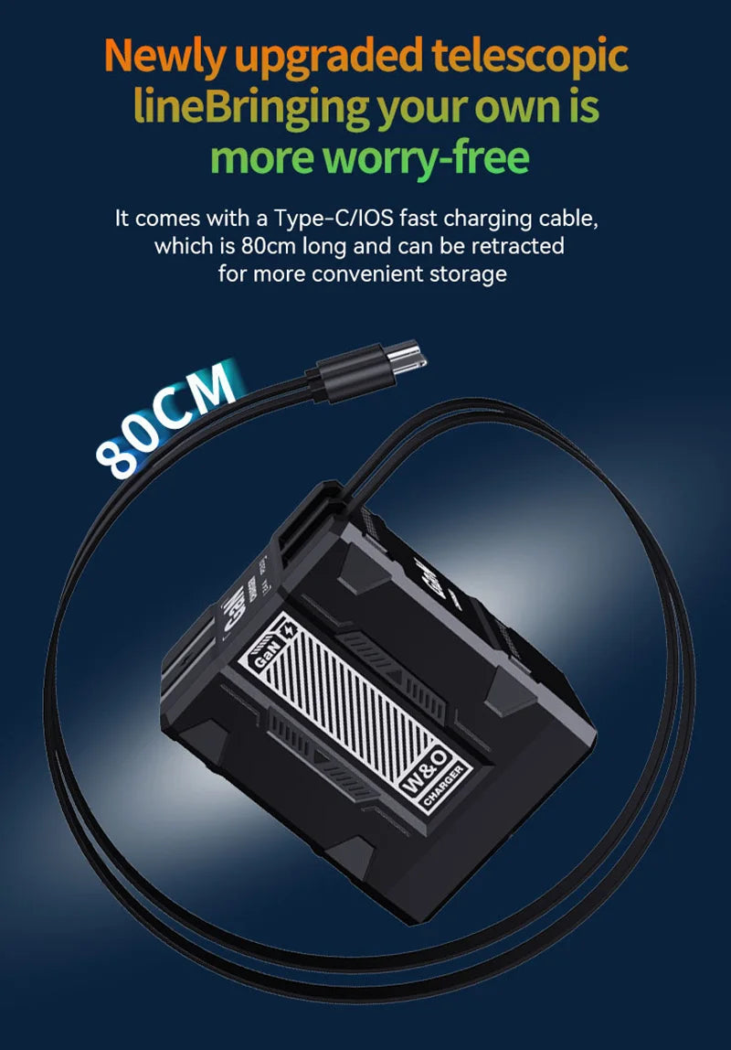Magical 120W Fast Charger with Retractable Cables – Gift-Ready! - BuzzMart