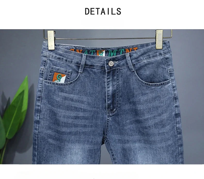 Men’s Embroidered Denim Shorts – Bold Summer Streetwear Look - BuzzMart