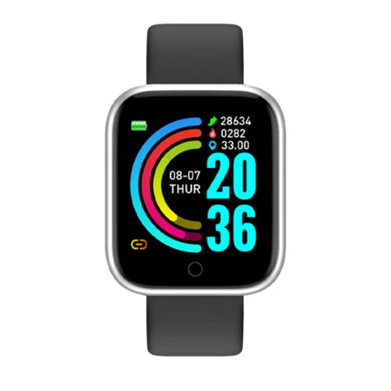 Smart Watches For Women Men Bluetooth Connect Phone Player Music Control Fitness Heart Rate Monitor Sport Bracelet Digital Y68 - BuzzMart