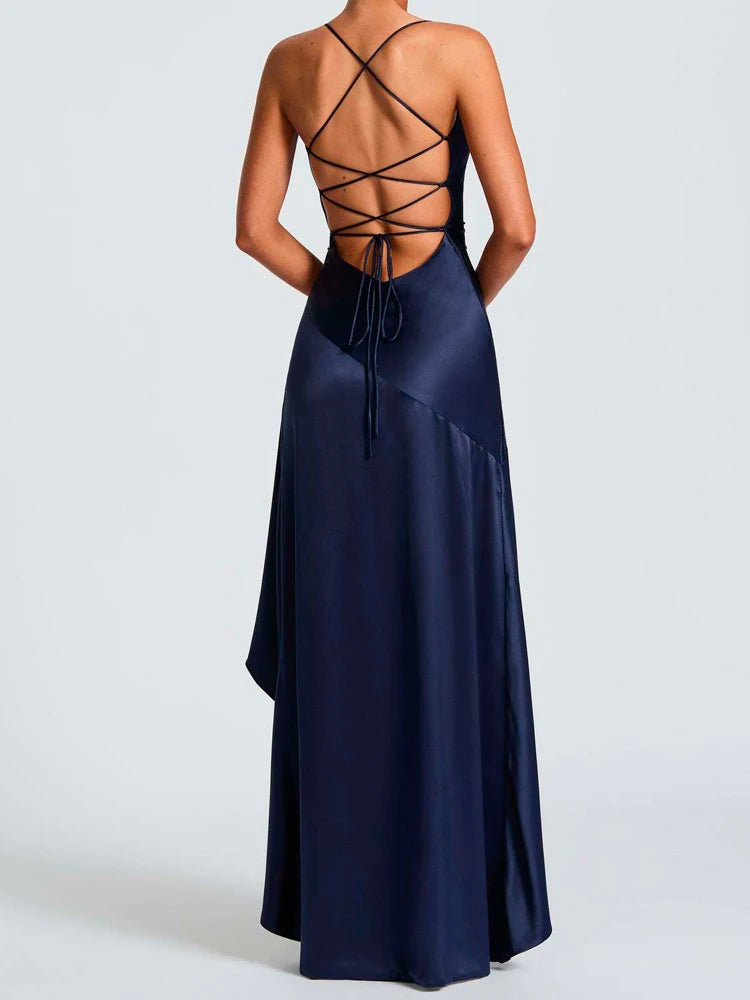 Sexy Backless Ruffle Maxi Dress – Elegant Summer Party Look - BuzzMart
