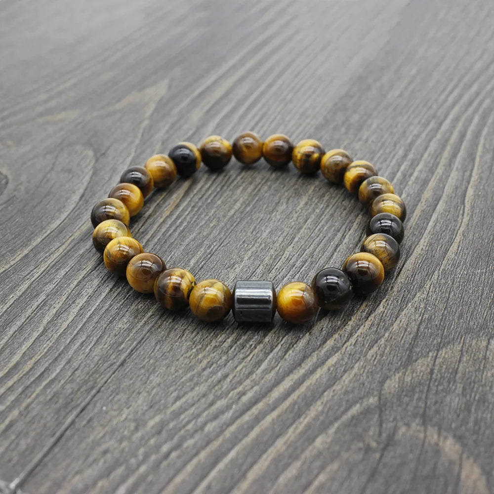🧲 Magnetic Tiger Eye Bracelet – Handmade Gift for Him - BuzzMart