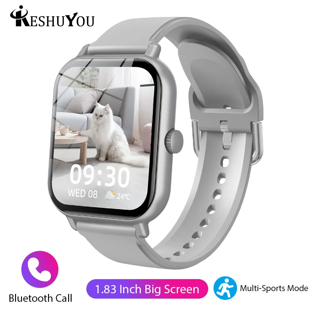 KESHUYOU 2025 New Smart Watch Men Women Full Touch Screen Heart Rate Tracker Bluetooth Talking Sports Smart Watch Holiday Gift - BuzzMart