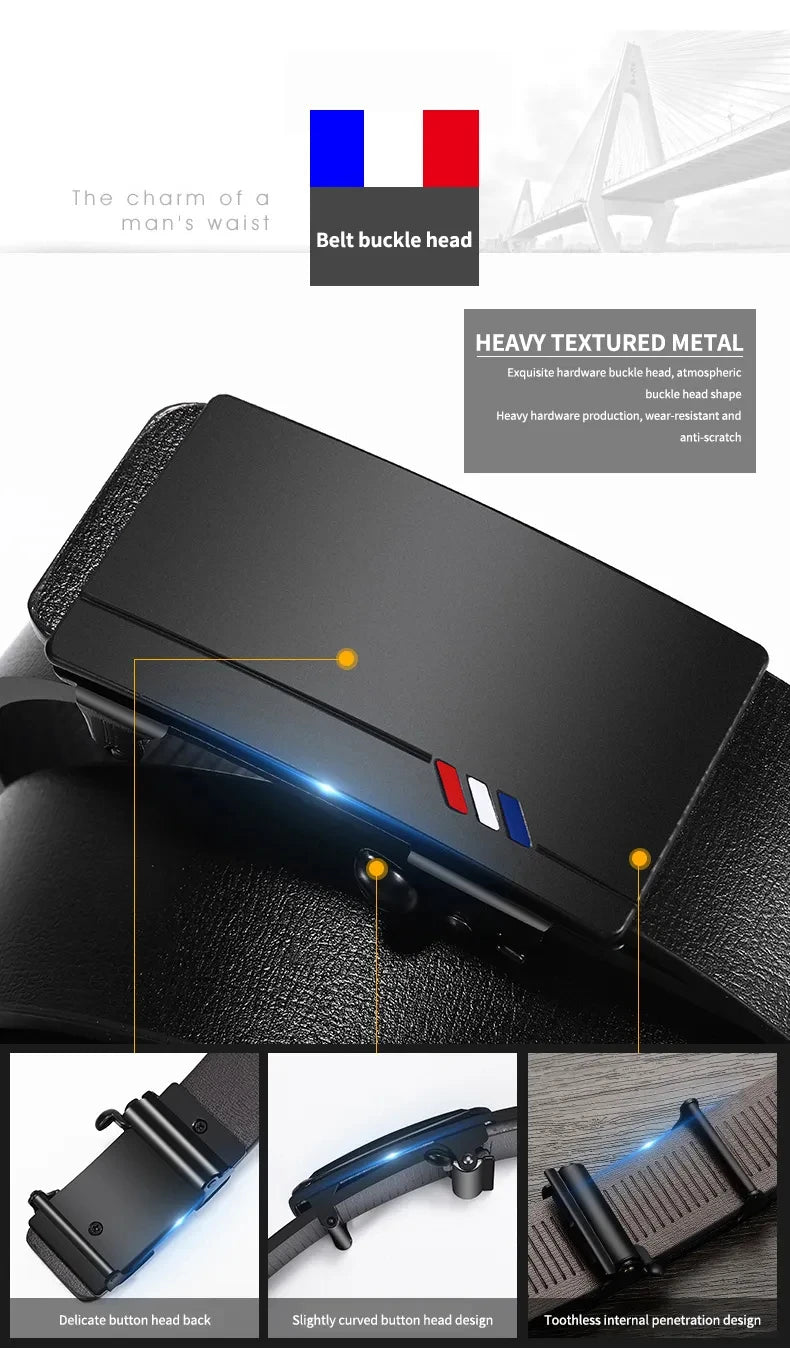 New Product Belt MEN'S High Quality Toothless Automatic Buckle Casual Men Belt MEN'S Business Fashion Belt - BuzzMart
