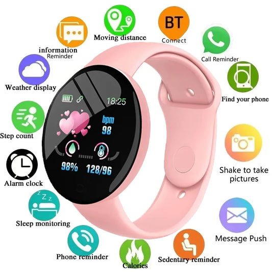 2025 New D18 Multifunctional Smart Watch Men & Women Bluetooth Connected Phone Music Fitness Sports Bracelet Sleep Monitor watch - BuzzMart