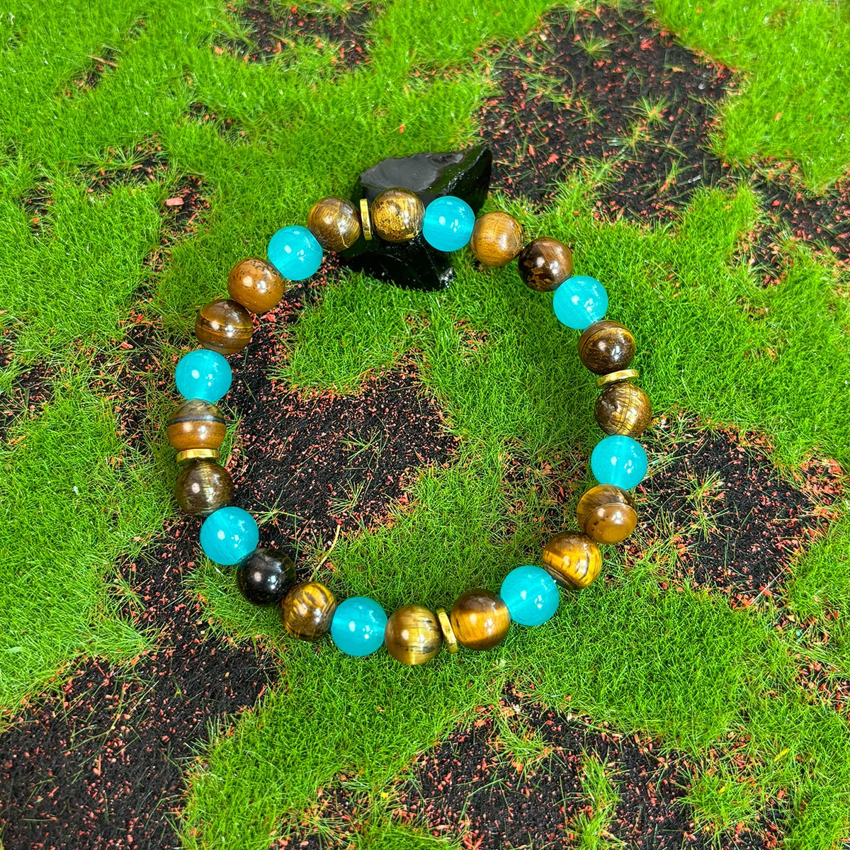 🌿 Boho Tiger Eye Bracelet – Vintage Abundance Energy Jewellery - BuzzMart