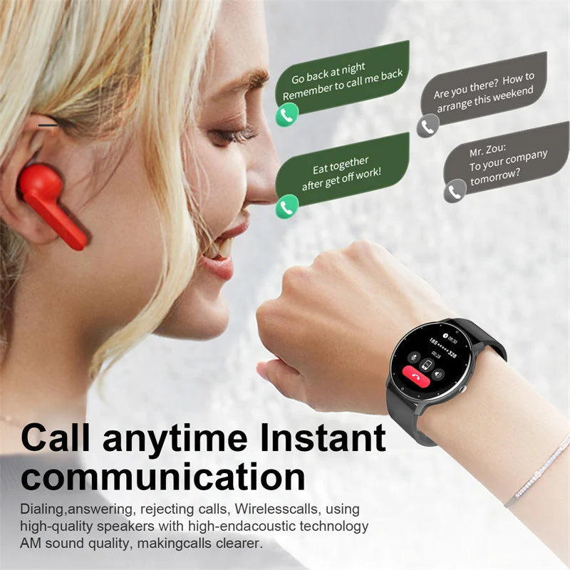 LIGE Smart Watch Women Men Full Touch Screen Bluetooth 5.2 Call Waterproof Watches Sports Fitness Tracker Factory IP67 ZL02 New - BuzzMart