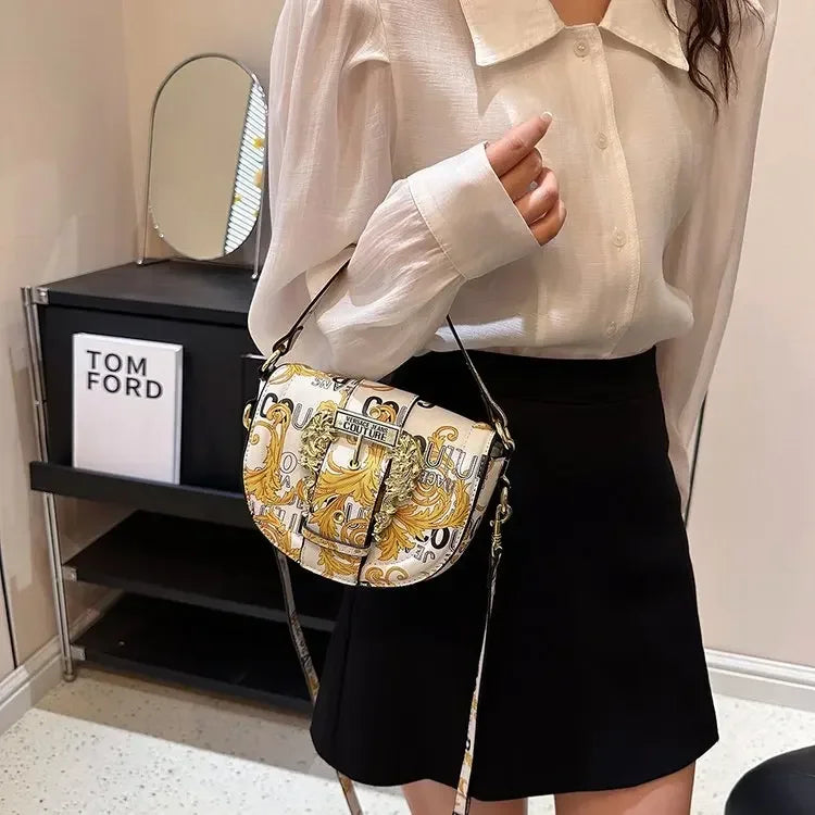 2025 Trendy Saddle Bag – Luxe Textured Leather for Her - BuzzMart