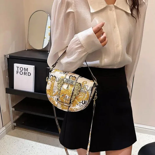 2025 Trendy Saddle Bag – Luxe Textured Leather for Her - BuzzMart