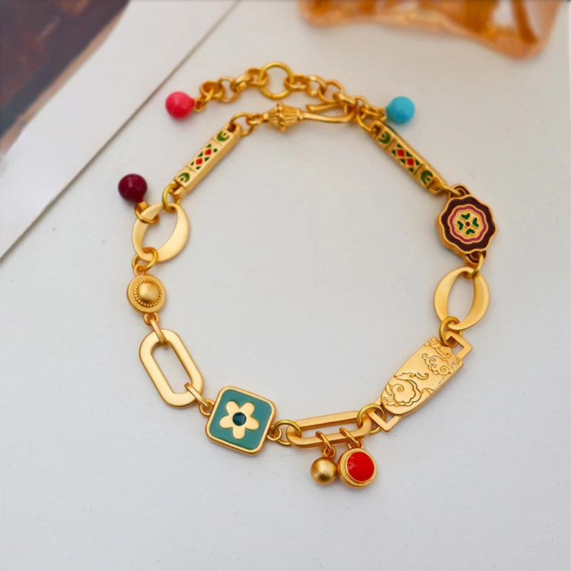 Modern Jewelry Elegant Temperament Multiple Colorful Enamle Chain Bracelets For Women Female Gifts Sweet Accessories Hot Sale - BuzzMart