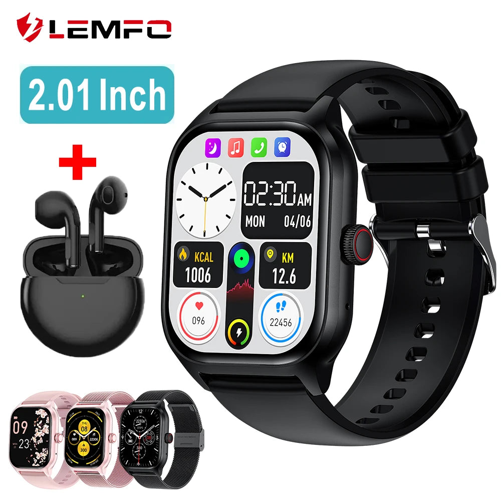 LEMFO LT10 Smart Watch 2024 Android Gift Bluetooth Call Smartwatch 2024 Touch Dial Music Fitness Tracker Sports Watches - BuzzMart