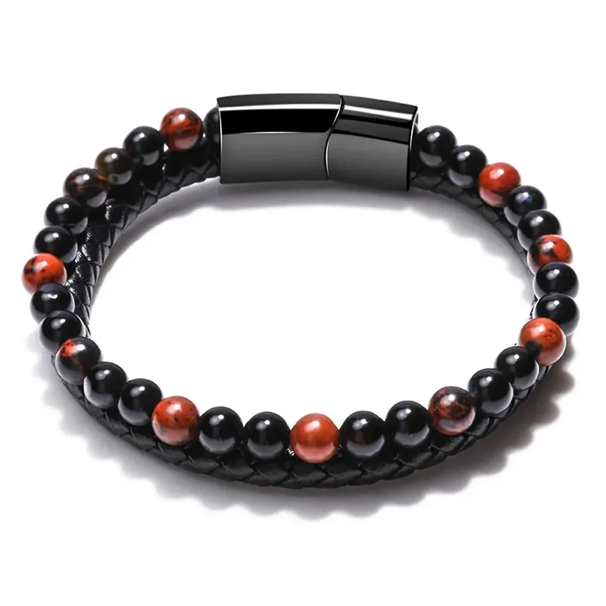 🔥 Tiger Eye & Lava Stone Bracelet – Steel Gift for Him/Her - BuzzMart