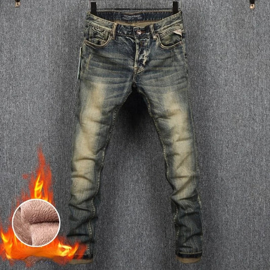 90s Korean Streetwear Fleece Cargo Jeans – Winter Luxe Vibe - BuzzMart