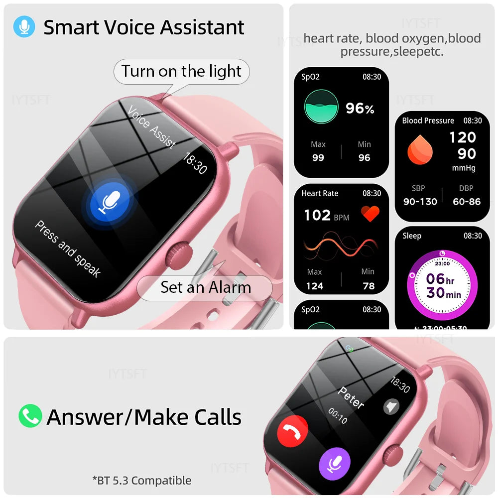 KESHUYOU 2025 New Smart Watch Men Women Full Touch Screen Heart Rate Tracker Bluetooth Talking Sports Smart Watch Holiday Gift - BuzzMart