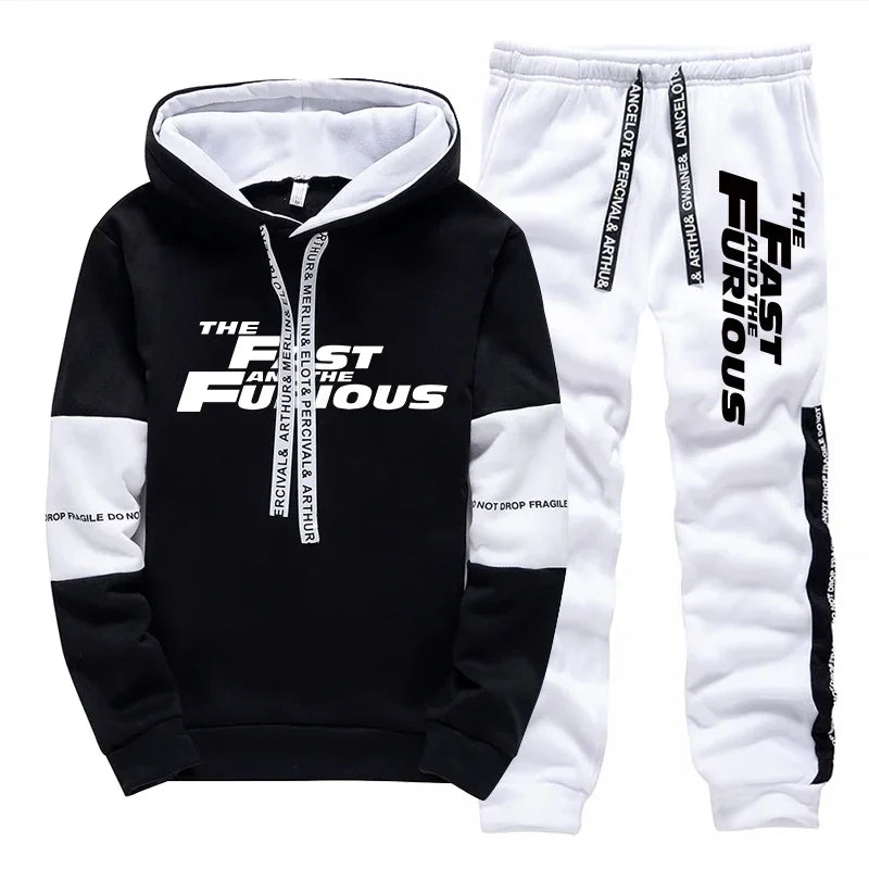 Men’s Cozy Hooded Tracksuit – Trendy Winter Street Style - BuzzMart