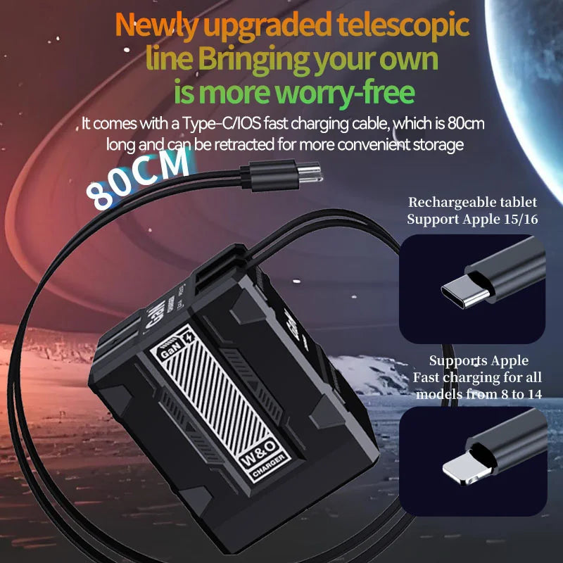Magical 120W Fast Charger with Retractable Cables – Gift-Ready! - BuzzMart