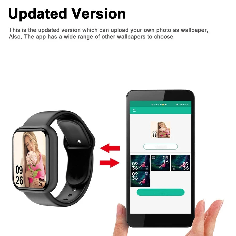 Smart Watches For Women Men Bluetooth Connect Phone Player Music Control Fitness Heart Rate Monitor Sport Bracelet Digital Y68 - BuzzMart