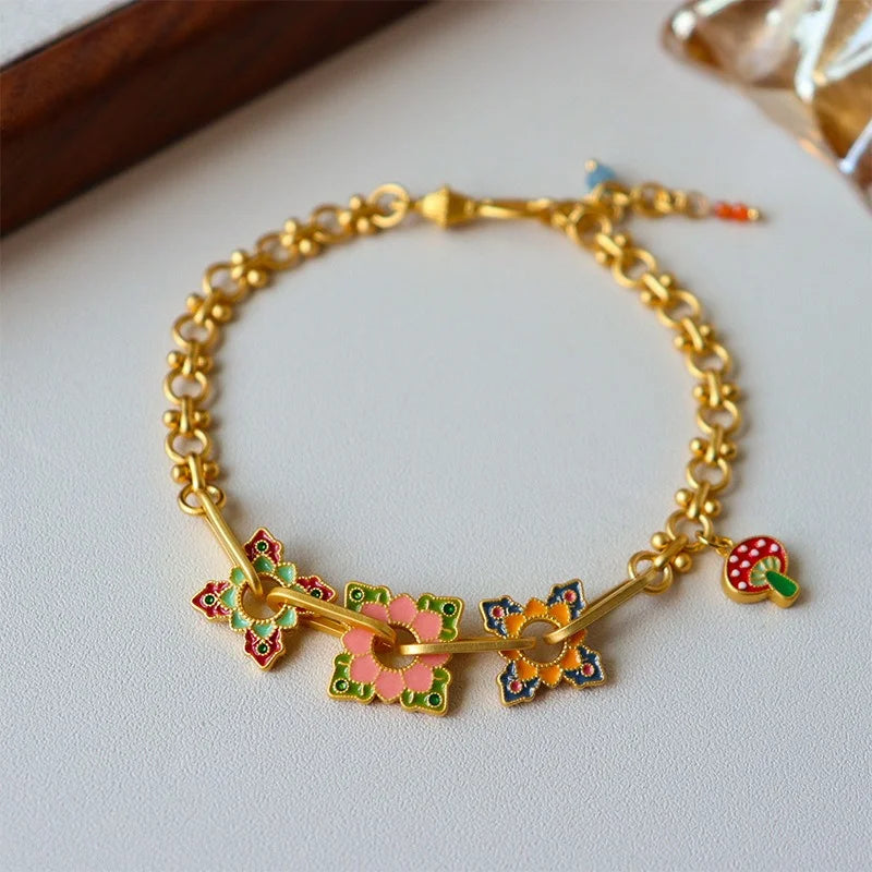 Modern Jewelry Elegant Temperament Multiple Colorful Enamle Chain Bracelets For Women Female Gifts Sweet Accessories Hot Sale - BuzzMart