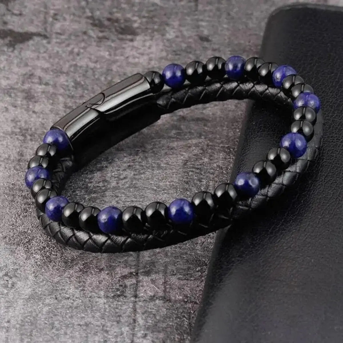 🔥 Tiger Eye & Lava Stone Bracelet – Steel Gift for Him/Her - BuzzMart