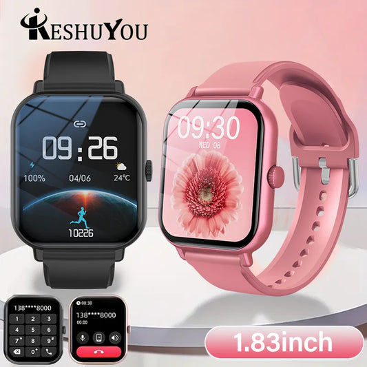KESHUYOU 2025 New Smart Watch Men Women Full Touch Screen Heart Rate Tracker Bluetooth Talking Sports Smart Watch Holiday Gift - BuzzMart