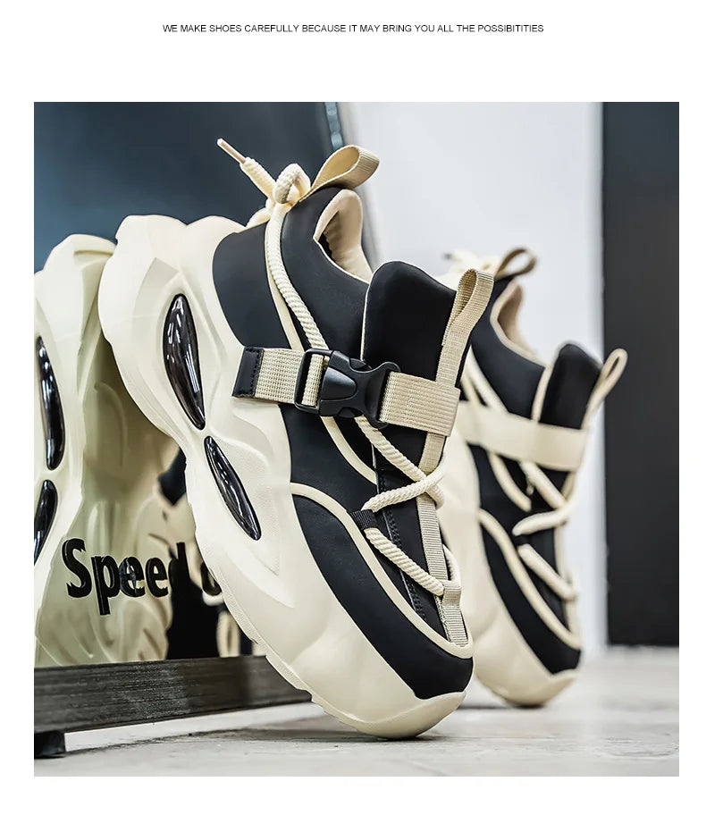Men’s Chunky Sneakers – Breathable Mesh Casual Shoes 2025 - BuzzMart