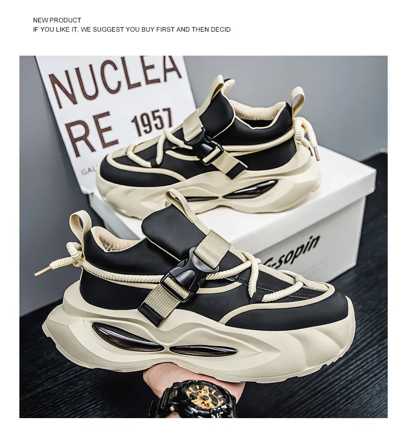 Men’s Chunky Sneakers – Breathable Mesh Casual Shoes 2025 - BuzzMart